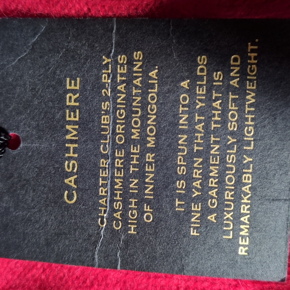 Charter Club Luxury Cashmere Sweater Red Petite Small - Picture 4 of 4